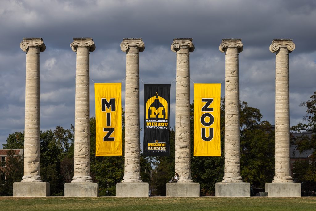 Columns with banners