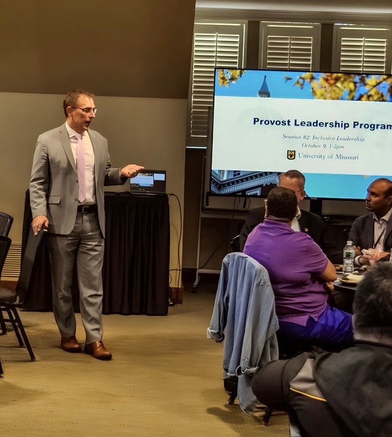 Provost Matthew Martens answers questions from PLP members in October 2024. 