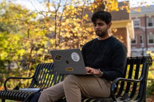 student on computer
