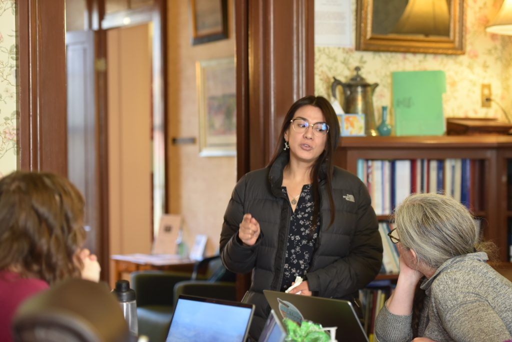 Faculty discuss their writing projects.