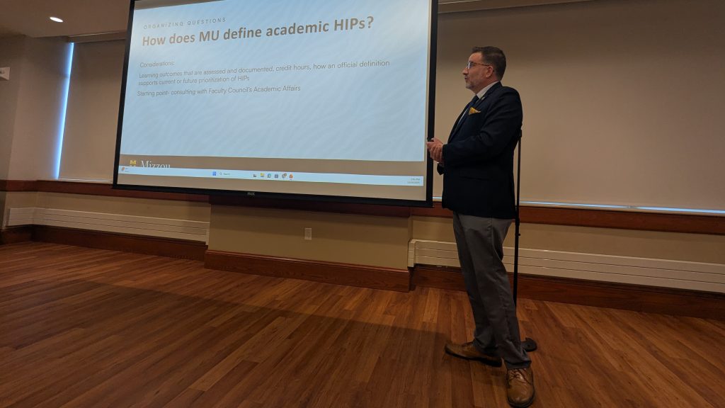 Graham McCaulley, discusses the Council on High Impact Practices in a breakout session. 