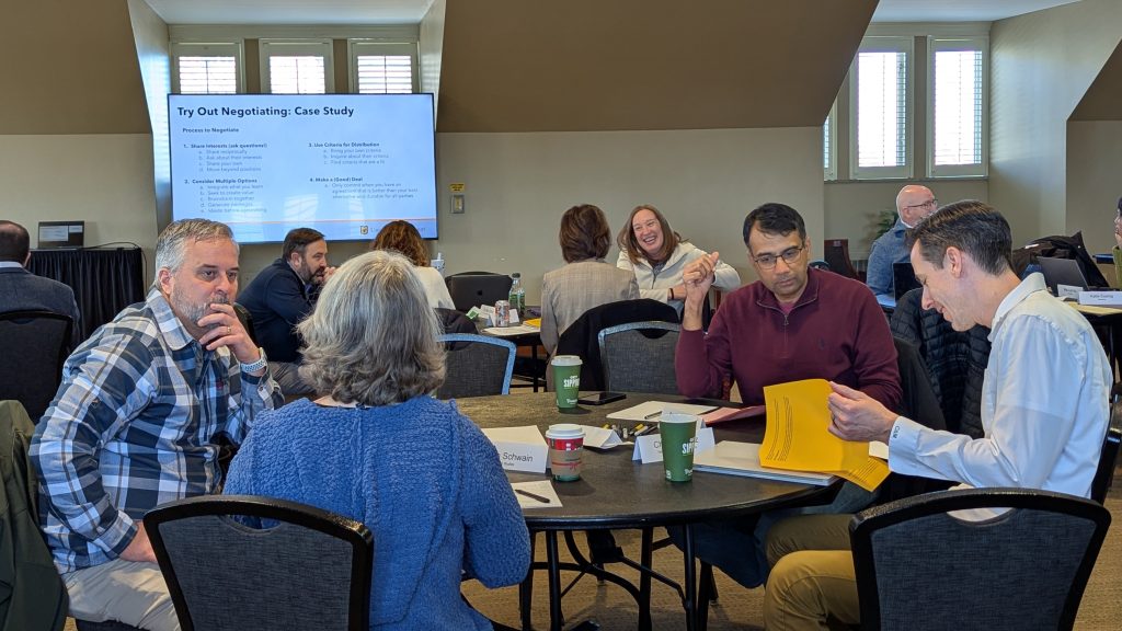 PLP members participated in a mock negotiation