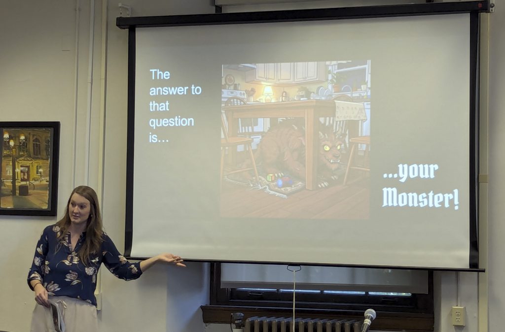 Olivia Latendresse presents at the Week of Writing. 