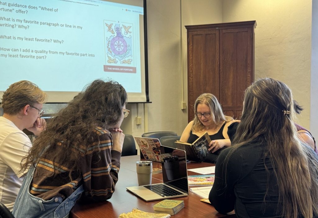 Grad students use Tarot cards to inform their writing and revision process.