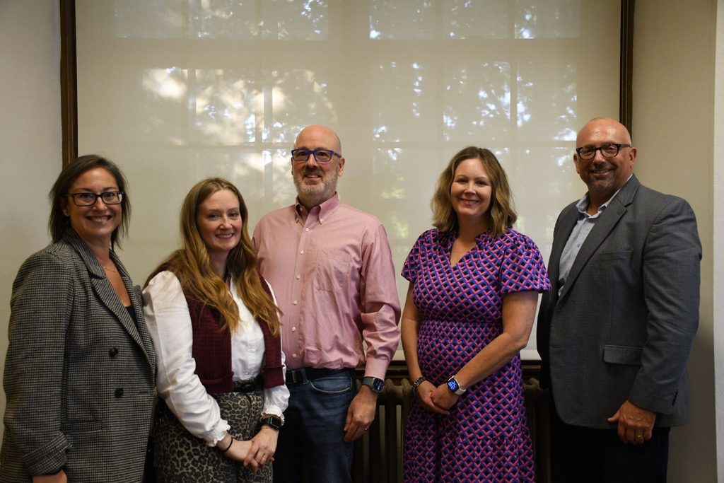 Amy Simons with panelists Chelsea Mitchell, Sean Goggins, Elizabeth Frogge and Brian Henry 