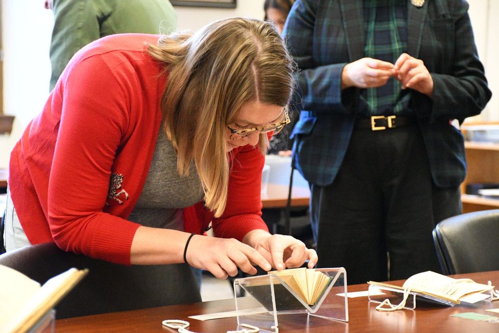 The Special Collections event allowed participants to examine playful manuscripts, games and cards.